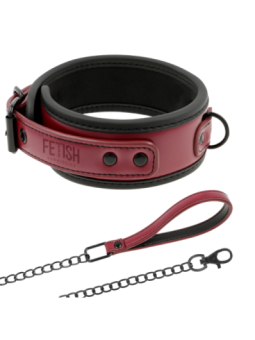 FETISH SUBMISSIVE DARK ROOM - COLLIER CHAÎNE DOUBLURE EN NÉOPRÈNE