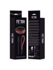 FETISH SUBMISSIVE DARK ROOM - COLLIER CHAÎNE DOUBLURE EN NÉOPRÈNE