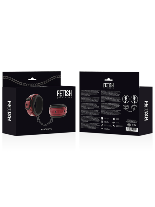 FETISH SUBMISSIVE DARK ROOM - MENOTTES EN CUIR VÉGAN AVEC DOUBLURE EN NÉOPRÈNE