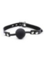 OHMAMA FETISH - BÂILLON BALLE EN SILICONE AVEC CEINTURE EN CUIR (CADENAS INCLUS)