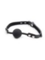 OHMAMA FETISH - BÂILLON BALLE EN SILICONE AVEC CEINTURE EN CUIR (CADENAS INCLUS)