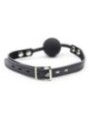 OHMAMA FETISH - BÂILLON BALLE EN SILICONE AVEC CEINTURE EN CUIR (CADENAS INCLUS)