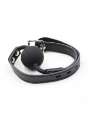 OHMAMA FETISH - BÂILLON BALLE EN SILICONE AVEC CEINTURE EN CUIR (CADENAS INCLUS)
