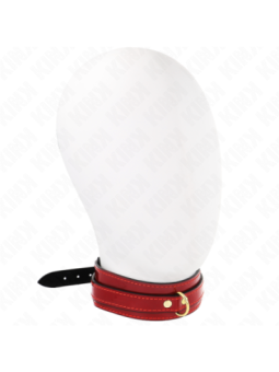 KINK - COLLIER AJUSTABLE ROUGE VIN AVEC DÉTAILS DORÉS 29-42,5 CM X 4 CM