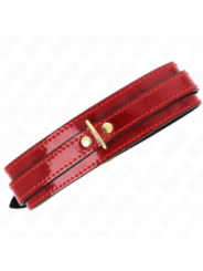KINK - COLLIER AJUSTABLE ROUGE VIN AVEC DÉTAILS DORÉS 29-42,5 CM X 4 CM