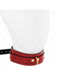 KINK - COLLIER AJUSTABLE ROUGE VIN AVEC DÉTAILS DORÉS 29-42,5 CM X 4 CM