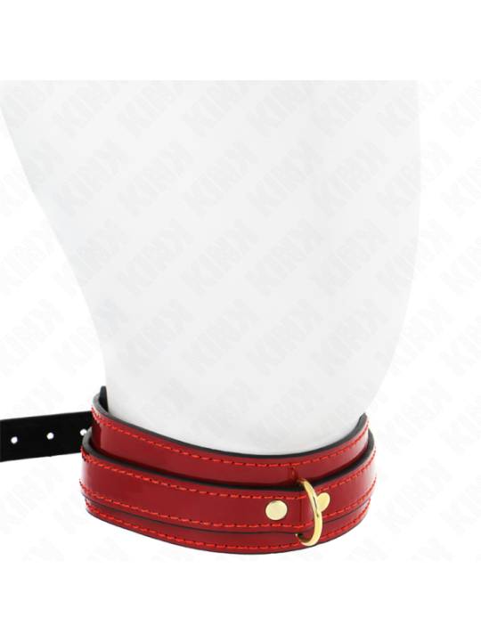 KINK - COLLIER AJUSTABLE ROUGE VIN AVEC DÉTAILS DORÉS 29-42,5 CM X 4 CM