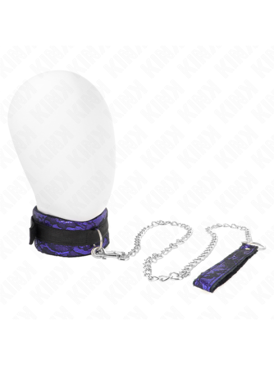 KINK - COLLIER COURT EN DENTELLE DE VELOURS AVEC CEINTURE 105 CM AVEC GARNITURE EN NYLON 44 X 5,5 CM