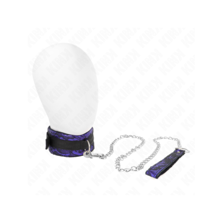 KINK - COLLIER COURT EN DENTELLE DE VELOURS AVEC CEINTURE 105 CM AVEC GARNITURE EN NYLON 44 X 5,5 CM