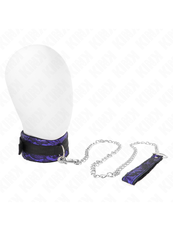 KINK - COLLIER COURT EN DENTELLE DE VELOURS AVEC CEINTURE 105 CM AVEC GARNITURE EN NYLON 44 X 5,5 CM