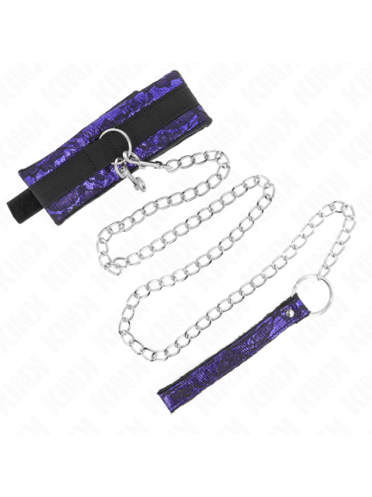 KINK - COLLIER COURT EN DENTELLE DE VELOURS AVEC CEINTURE 105 CM AVEC GARNITURE EN NYLON 44 X 5,5 CM