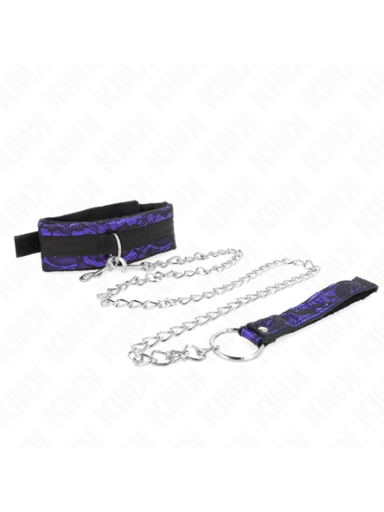 KINK - COLLIER COURT EN DENTELLE DE VELOURS AVEC CEINTURE 105 CM AVEC GARNITURE EN NYLON 44 X 5,5 CM