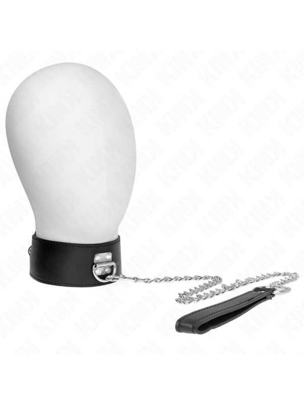 KINK - COLLIER AVEC CEINTURE 65 CM AVEC LARGE BRACELET NOIR AJUSTABLE 33,5-41 CM X 5 CM