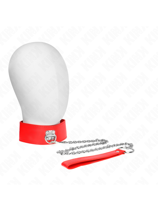 KINK - COLLIER AVEC CEINTURE 65 CM AVEC LARGE BRACELET ROUGE AJUSTABLE 33,5-41 CM X 5 CM