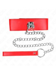 KINK - COLLIER AVEC CEINTURE 65 CM AVEC LARGE BRACELET ROUGE AJUSTABLE 33,5-41 CM X 5 CM