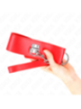 KINK - COLLIER AVEC CEINTURE 65 CM AVEC LARGE BRACELET ROUGE AJUSTABLE 33,5-41 CM X 5 CM