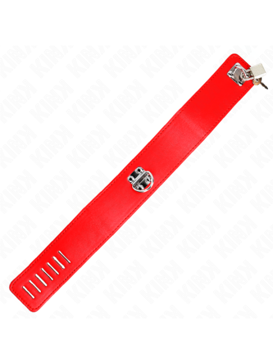 KINK - COLLIER AVEC CEINTURE 65 CM AVEC LARGE BRACELET ROUGE AJUSTABLE 33,5-41 CM X 5 CM