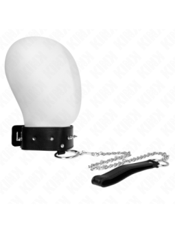 KINK - COLLIER 65 CM AVEC LAISSE AVEC CLOUS ARGENTÉS MODÈLE 2 RÉGLABLE 36-43 CM X 5 CM