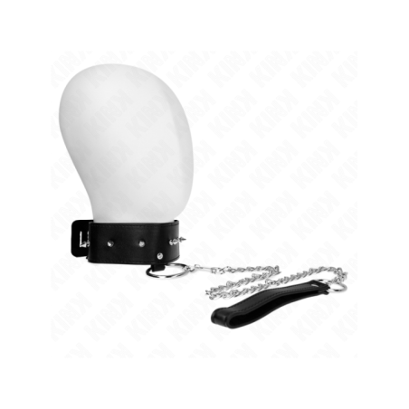 KINK - COLLIER 65 CM AVEC LAISSE AVEC CLOUS ARGENTÉS MODÈLE 2 RÉGLABLE 36-43 CM X 5 CM