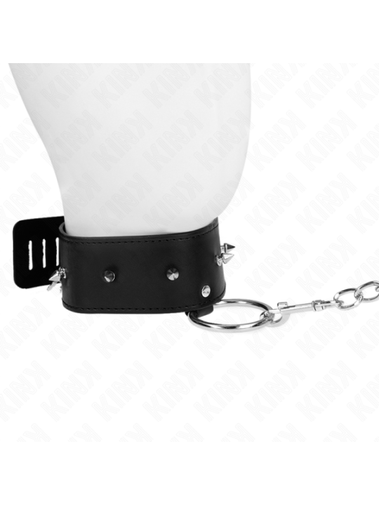 KINK - COLLIER 65 CM AVEC LAISSE AVEC CLOUS ARGENTÉS MODÈLE 2 RÉGLABLE 36-43 CM X 5 CM