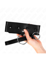 KINK - COLLIER 65 CM AVEC LAISSE AVEC CLOUS ARGENTÉS MODÈLE 2 RÉGLABLE 36-43 CM X 5 CM