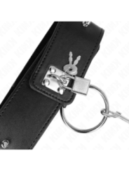 KINK - COLLIER 65 CM AVEC LAISSE AVEC CLOUS ARGENTÉS MODÈLE 2 RÉGLABLE 36-43 CM X 5 CM