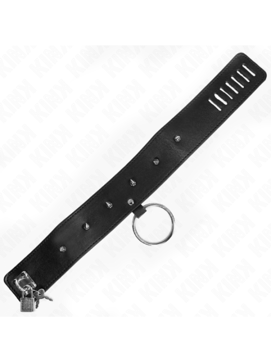 KINK - COLLIER 65 CM AVEC LAISSE AVEC CLOUS ARGENTÉS MODÈLE 2 RÉGLABLE 36-43 CM X 5 CM