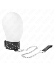 KINK - COLLIER 65 CM AVEC LAISSE AVEC CLOUS ARGENTÉS MODÈLE 3 RÉGLABLE 36-43 CM X 5 CM