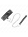 KINK - COLLIER 65 CM AVEC LAISSE AVEC CLOUS ARGENTÉS MODÈLE 3 RÉGLABLE 36-43 CM X 5 CM