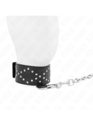 KINK - COLLIER 65 CM AVEC LAISSE AVEC CLOUS ARGENTÉS MODÈLE 3 RÉGLABLE 36-43 CM X 5 CM