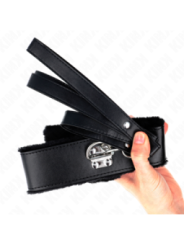 KINK - COLLIER AVEC LAISSE 116 CM AVEC CLOUS ARGENTÉS MODÈLE 4 NOIR AJUSTABLE 40-48 CM X 6 CM