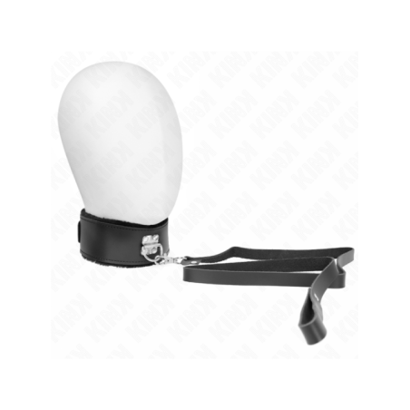 KINK - COLLIER AVEC CEINTURE 116 CM AVEC BRACELET EN CUIR NOIR AJUSTABLE 40-48 CM X 6 CM