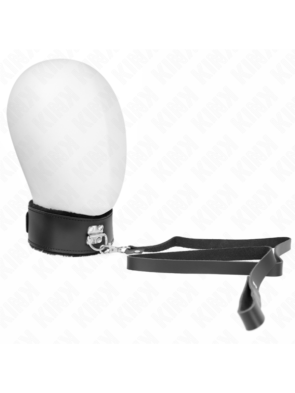 KINK - COLLIER AVEC CEINTURE 116 CM AVEC BRACELET EN CUIR NOIR AJUSTABLE 40-48 CM X 6 CM