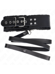 KINK - COLLIER AVEC CEINTURE 116 CM AVEC BRACELET EN CUIR NOIR AJUSTABLE 40-48 CM X 6 CM