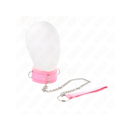 KINK - COLLIER AVEC LAISSE 65 CM AVEC RESTRICTIONS ROSE 36-42 CM X 5,5 CM