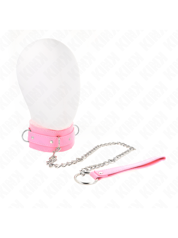 KINK - COLLIER AVEC LAISSE 65 CM AVEC RESTRICTIONS ROSE 36-42 CM X 5,5 CM