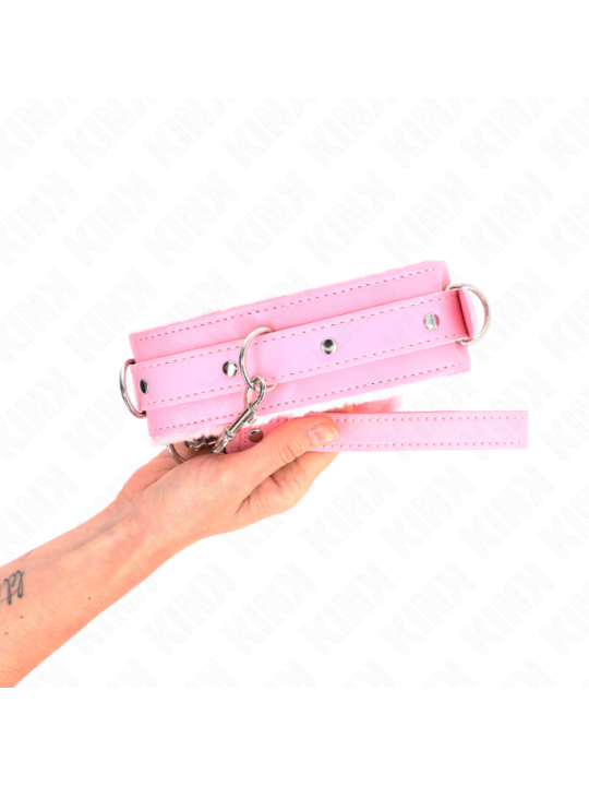KINK - COLLIER AVEC LAISSE 65 CM AVEC RESTRICTIONS ROSE 36-42 CM X 5,5 CM