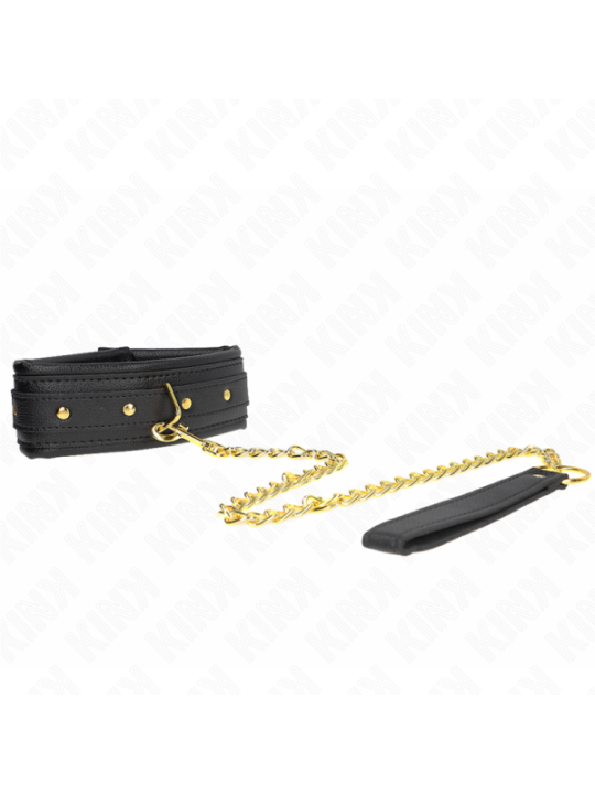 KINK - COLLIER AVEC BRACELET IMITATION CUIR ÉPONGE MODÈLE 1 RÉGLABLE 37-54 CM X 3 CM