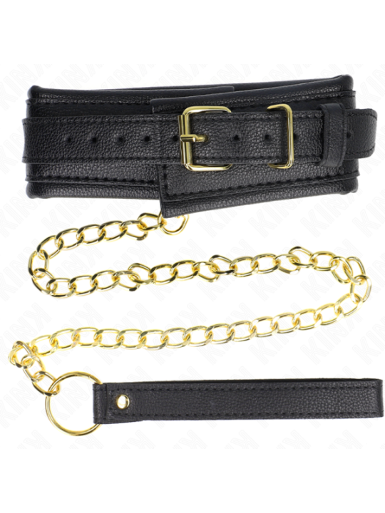 KINK - COLLIER AVEC BRACELET IMITATION CUIR ÉPONGE MODÈLE 1 RÉGLABLE 37-54 CM X 3 CM