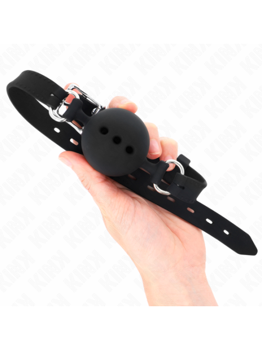 KINK - BÂTON ENTIEREMENT SILICONE 55 x 2 CM AVEC BOULE 4,5 CM TAILLE M NOIR AJUSTABLE 35-51 CM