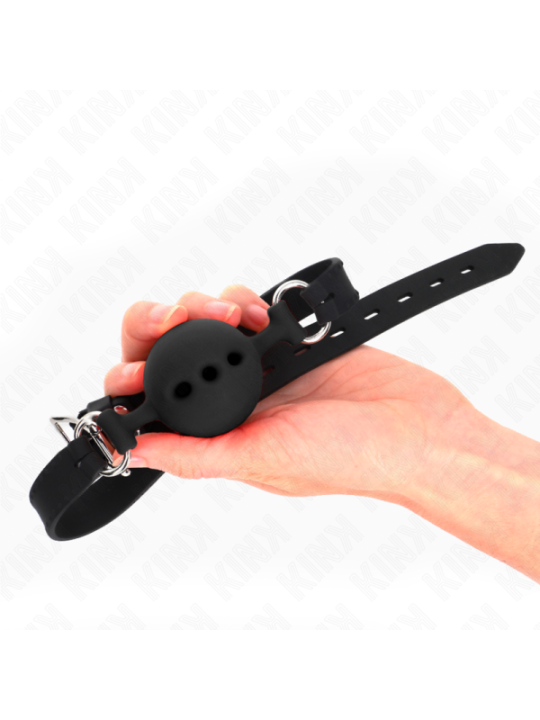 KINK - BÂTON ENTIEREMENT SILICONE 55 x 2 CM AVEC BOULE DE 5 CM TAILLE L NOIR AJUSTABLE 35-51 CM