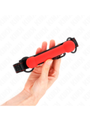 KINK - GAG EN OS AVEC SANGLE EN CUIRETTE ROUGE AJUSTABLE 41-57 CM