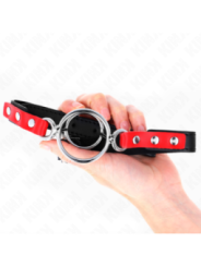 KINK - GAG AVEC PLUSIEURS O-RINGS 4 / 4,8 CM ROUGE 38 X 56 CM
