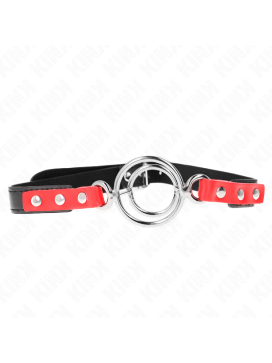 KINK - GAG AVEC PLUSIEURS O-RINGS 4 / 4,8 CM ROUGE 38 X 56 CM