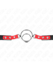 KINK - GAG AVEC PLUSIEURS O-RINGS 4 / 4,8 CM ROUGE 38 X 56 CM
