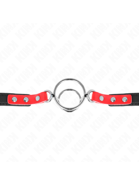 KINK - GAG AVEC PLUSIEURS O-RINGS 4 / 4,8 CM ROUGE 38 X 56 CM
