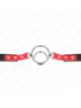 KINK - GAG AVEC PLUSIEURS O-RINGS 4 / 4,8 CM ROUGE 38 X 56 CM