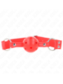 KINK - BÂILLON À BOULE DUR CREUX ROUGE COMPLET 62 x 2 CM
