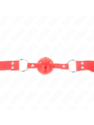 KINK - BÂILLON À BOULE DUR CREUX ROUGE COMPLET 62 x 2 CM