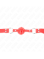 KINK - BÂILLON À BOULE DUR CREUX ROUGE COMPLET 62 x 2 CM